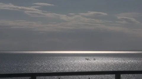 Yachts on the lake Stock Footage 75779259