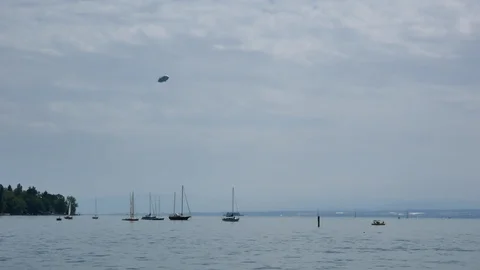 Yachts on the lake Stock Footage 90562359