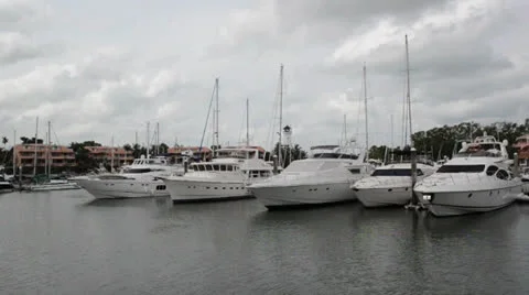 The yachts at the marina Stock Footage 26322611