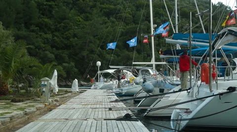Yachts at the marina Stock Footage 41144111