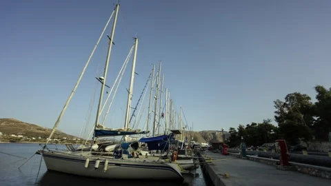 Yachts in marina Stock Footage 105933816