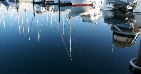 Yachts in the marina Stock Footage 123876924
