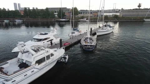 Yachts in the marina Stock Footage 162653800