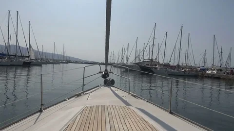 Yachts in the Marina POV Video stock 80552878