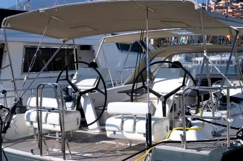 Yachts in monaco harbour Stock Photos