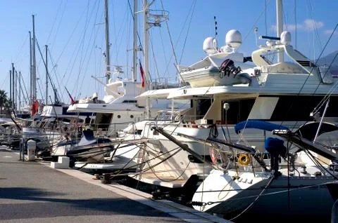 Yachts in monaco harbour Fotos Stock