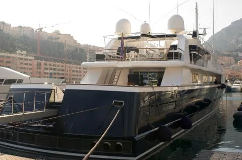 Yachts in monaco harbour Stock Photos