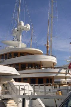 Yachts in monaco harbour Stock Photos