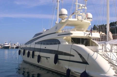 Yachts in monaco harbour Stock Photos