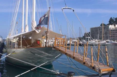 Yachts in monaco harbour Stock Photos