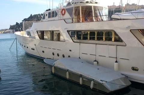 Yachts in monaco harbour Stock Photos