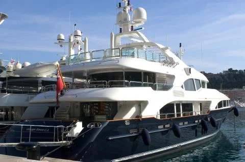 Yachts in monaco harbour Stock Photos