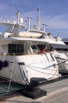 Yachts in monaco harbour Stock Photos