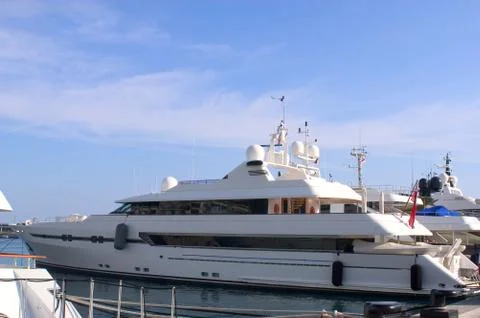 Yachts in monaco harbour Stock Photos
