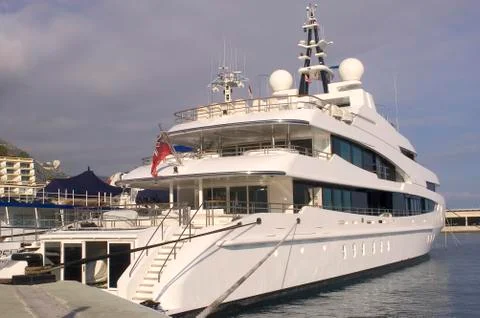 Yachts in monaco harbour Stock Photos
