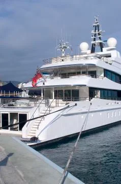 Yachts in monaco harbour Stock Photos