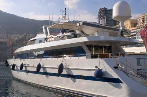 Yachts in monaco harbour Stock Photos
