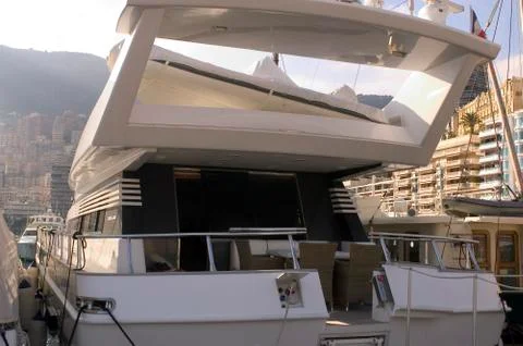 Yachts in monaco harbour Stock Photos