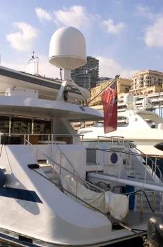 Yachts in monaco harbour Stock Photos
