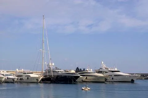 Yachts in monaco harbour Stock Photos