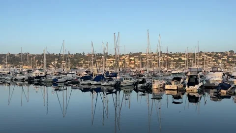Yachts moored in a Marina Stock Footage 219579257