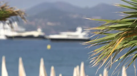 YACHTS MOORES OFF CANNES Stock Footage 45735355