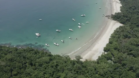 Yachts near the beach Stock Footage