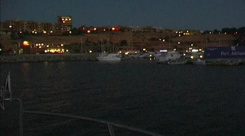  Yachts at night - pal Stock Footage 8831810