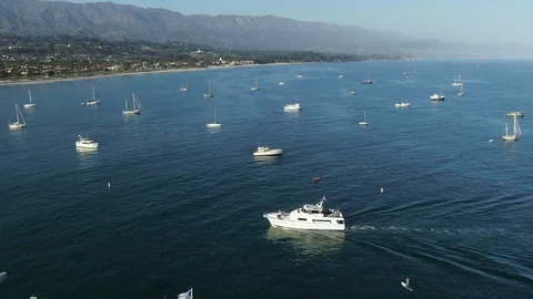 Yachts Pacific Ocean Drone Stock Footage 112031513