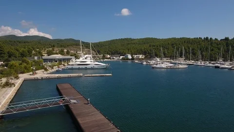 Yachts at the pier, bay Stock Footage 124289536