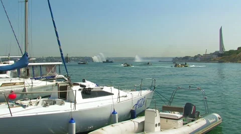 Yachts at the pier. Stock Footage 8600573