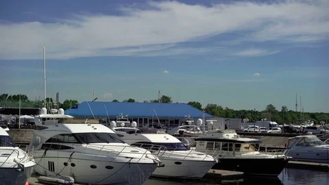 Yachts on a pier Stock Footage 77204535