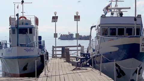 Yachts at the pier Stock Footage 99323670