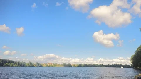 Yachts on pond on summer timelapse Stock Footage 81602778