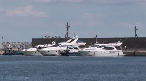 Yachts in the port 2 Stock Footage 41392908