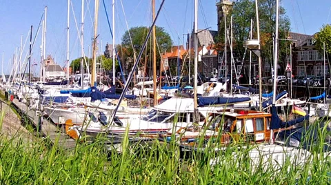 Yachts in the port. Stock Footage 34412282