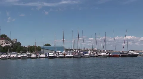 Yachts in the port Stock Footage 41392941