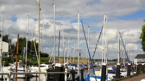 Yachts in the port Veere. Stock Footage 61876341