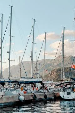 Yachts on the quay. Stock Photos