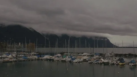 Yachts on the quay, time-lapse Stock Footage 78139624