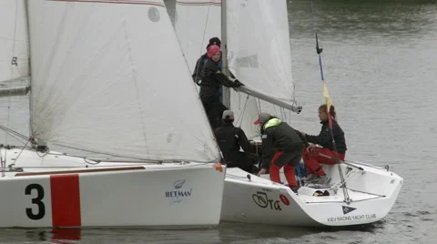 Yachts sailing in Dnipro river Stock Footage 62956448