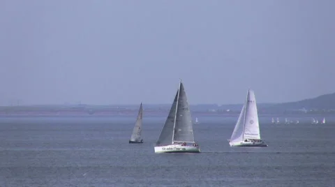 Yachts in the sea Stock Footage 50126008