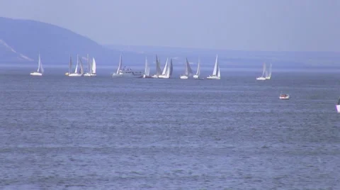 Yachts in the sea Stock Footage 50600209