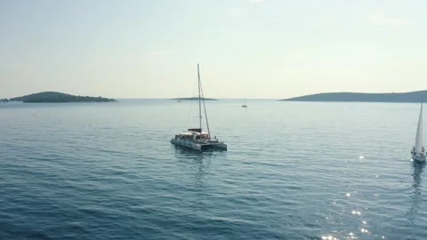 Yachts in the sea Stock Footage 255617459