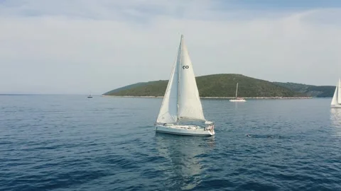 Yachts in the sea Stock Footage 255617483