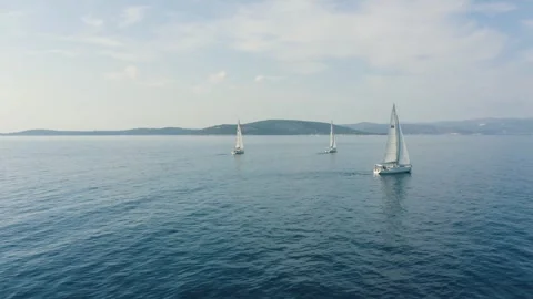 Yachts in the sea Stock Footage 255617497