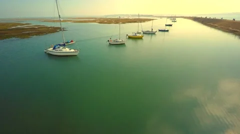 Yachts at the sea side Stock Footage 48940233