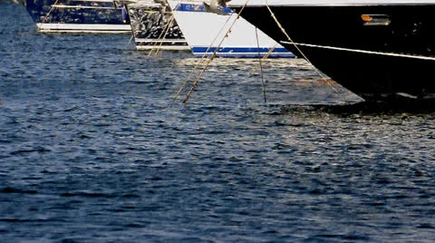 Yachts standing in a row Stock Footage 22748022