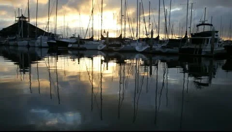 Yachts Sunrise Video stock 10909733