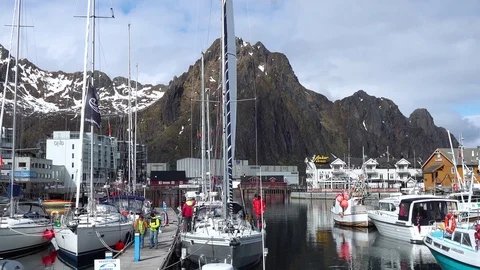 Yachts in Svolvaer Stock Footage 119442380